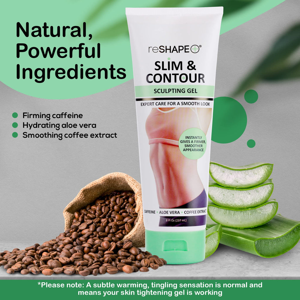 Reshape+ Anti-Cellulite Skin Tightening Gel - Firming Cream for Stretch Marks, 8 fl oz (2-Pack)