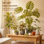 Grow Lights for Indoor Plants Full Spectrum, Desk LED Plant Light with Faux Wood Grain, 12"-43" Height Adjustable, Auto On/Off Timer 3/9/12H, 3 Modes 10 Dimmable Levels for Succulents, Herbs