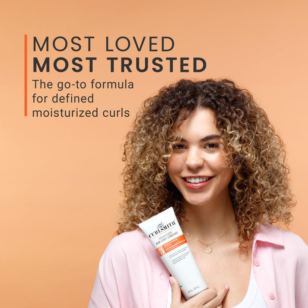 CURLSMITH Weightless Air Dry Curl Cream Leave In for Curly Hair (8oz)