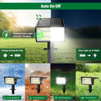 LAMKEEP Solar Spot Lights Outdoor with 60 LED & Auto On/Off, 2 Pack Solar Lights Outdoor Waterproof IP68 with 3 Lighting Modes, 2-in-1 Solars Landscape Light for Outside, Garden, Yard(Cool White)