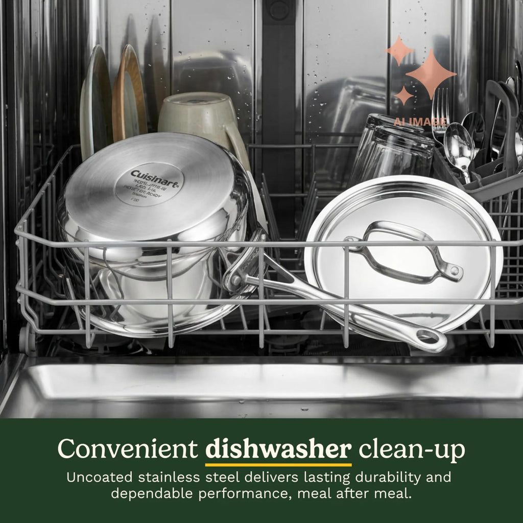 Cuisinart Chef's Classic Stainless Steel 1.5 Qt. Saucepan with Lid, 719-16