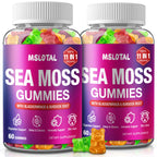 MSLOTAL Irish Sea Moss Gummies with Black Seed Oil, Ashwagandha Bladderwrack and Burdock Root, Organic Sea Moss Gummies for Women and Men with Shilajit, Immune Support, Vegan, 120 Gummies Totalss