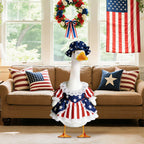 Fuzzivator 4th of July Porch Goose Outfits Patriotic Goose Outfit Memorial Day Porch Goose Outfit for 23" Geese Independence Day Summer Outdoor Patio Yard Lawn Garden