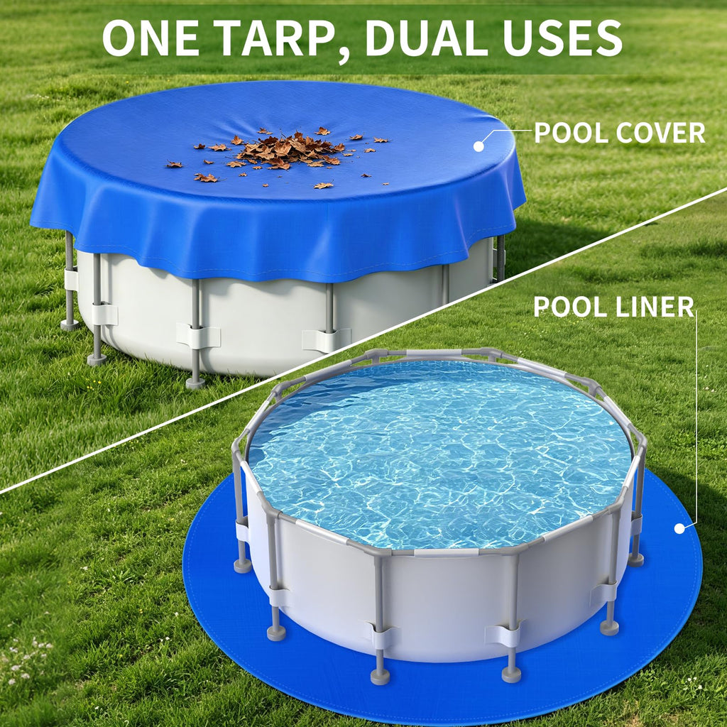 21FT Round Pool Liner Pad for Above Ground Pools, Thickened Puncture-Resistant Under Mat, Heavy-Duty Underlayment, Outdoor Tarp Protector for Concrete/Lawn, Pool Floor Base Pad, Extends Liner Life