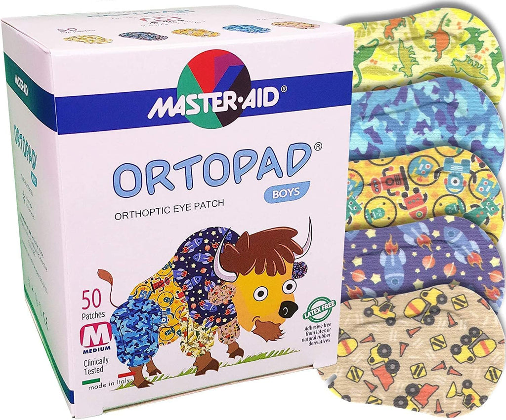 Ortopad® Bamboo Boys Eye Patches, 50/Box (Medium Size, 2-4 yrs) Blue Camo Pack
