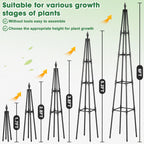 Obelisk Trellis for Climbing Plants, 6 FT Garden Trellises with 16mm Thickened Plastic-Coated Metal Pipes, Trellis for Climbing Potted Plant Vine Flower Rose Vegetable Tomato Cucumber Outdoor Indoor