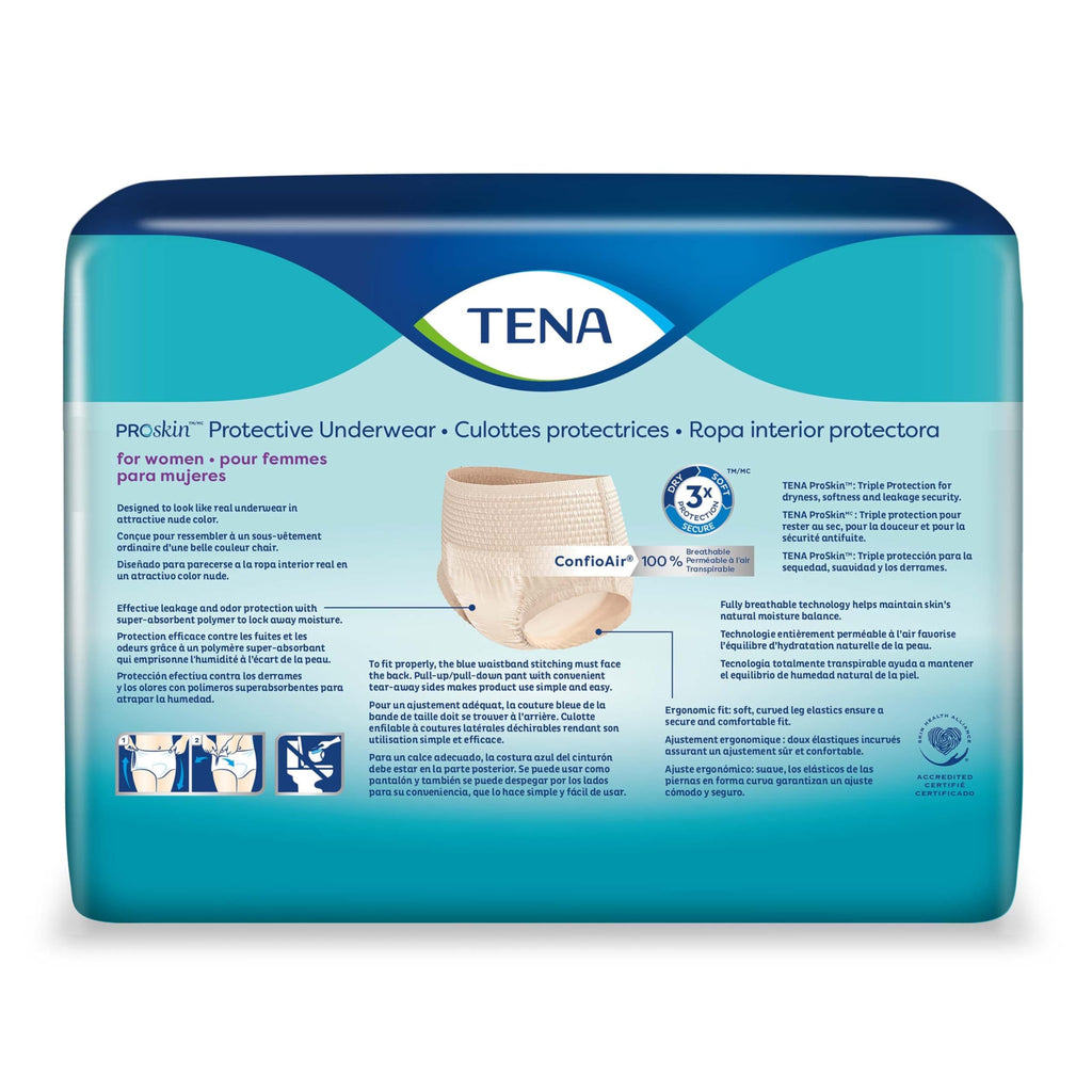 TENA ProSkin Small-Medium Nude-Colored Adult Female Moderate Absorbency Protective Disposable Underwear, 80 Count