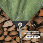 Tarps Waterproof 8x10 Feet, 4 Pack Heavy Duty Silver Tarp Cover 8 Mil Thick, Resistant Plastic Tarpaulin with Metal Grommets, Outdoor Tent Cover for Emergency Rain