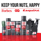 HAPPY NUTS Big Wood Body and Nut Wash - Moisturizing Men's Shower Gel, Bodywash with Deep Cleanse for Sensitive Skin - Men's Body Soap