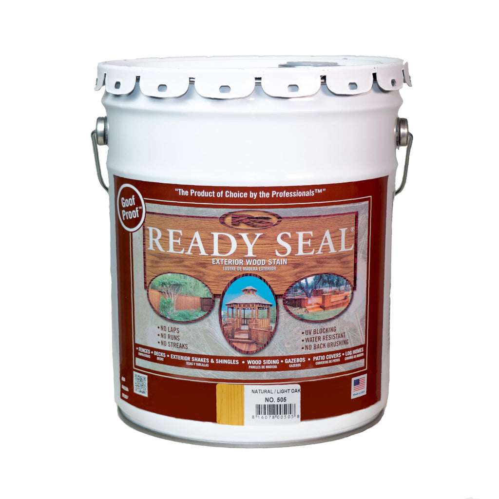 Ready Seal 7966104 5 gal Pail Exterior Wood Stain & Sealer, Light Oak