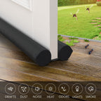 Everlasting Comfort Under Door Draft Excluder - Thicker 5cm Foam Strip Blocks 50% More Noise and Wind - Seal Bottom of Doors 76cm to 91cm - Double Sided Interior Door Draught Stopper, Blocker, Guard