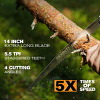 REXBETI 14-Inch Camping Saw, Extra Long Folding Hand Saw for Tree Trimming
