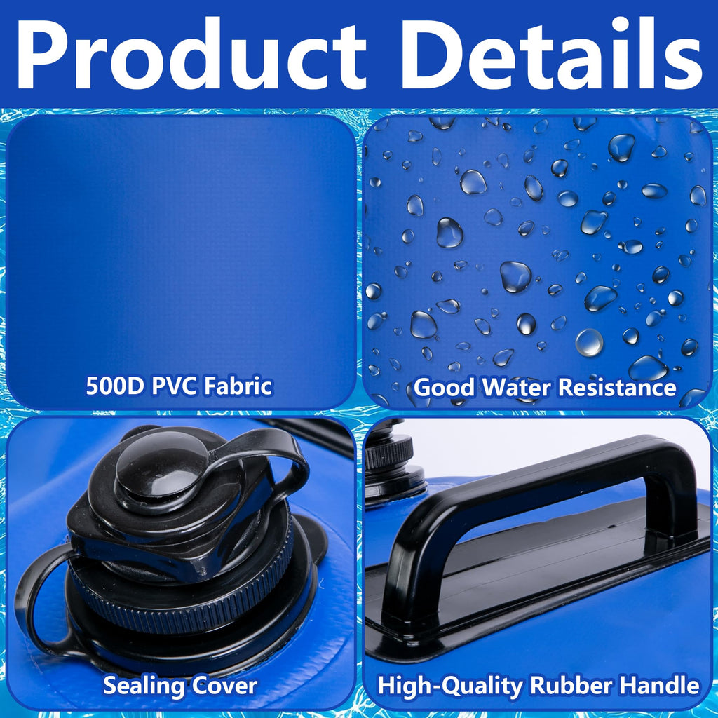 moonoom 2Pcs 30L/75LB Pool Step Weights, 500D PVC Waterproof Swimming Pool Sand Bags with Heavy-Duty Nylon and Handle, Universal Pool Step Anchor Bag for Above Ground and in-Ground Stairs