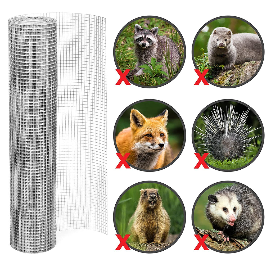 LAN JIA Hardware Cloth 1/2 inch 48 in x 50 ft 19 Gauge, Hot-dip Galvanized After Welding, Chicken Wire Fencing, Garden Fencing Welded Wire Cloth Garden Fence Chicken Coop/Run Wire