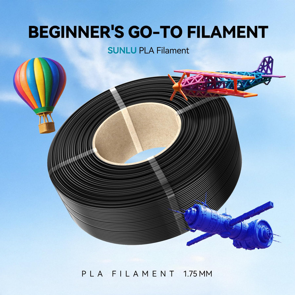 SUNLU Filament Refill 1.75mm,Sunny Orange+Yellow+Green+Lavender Purple