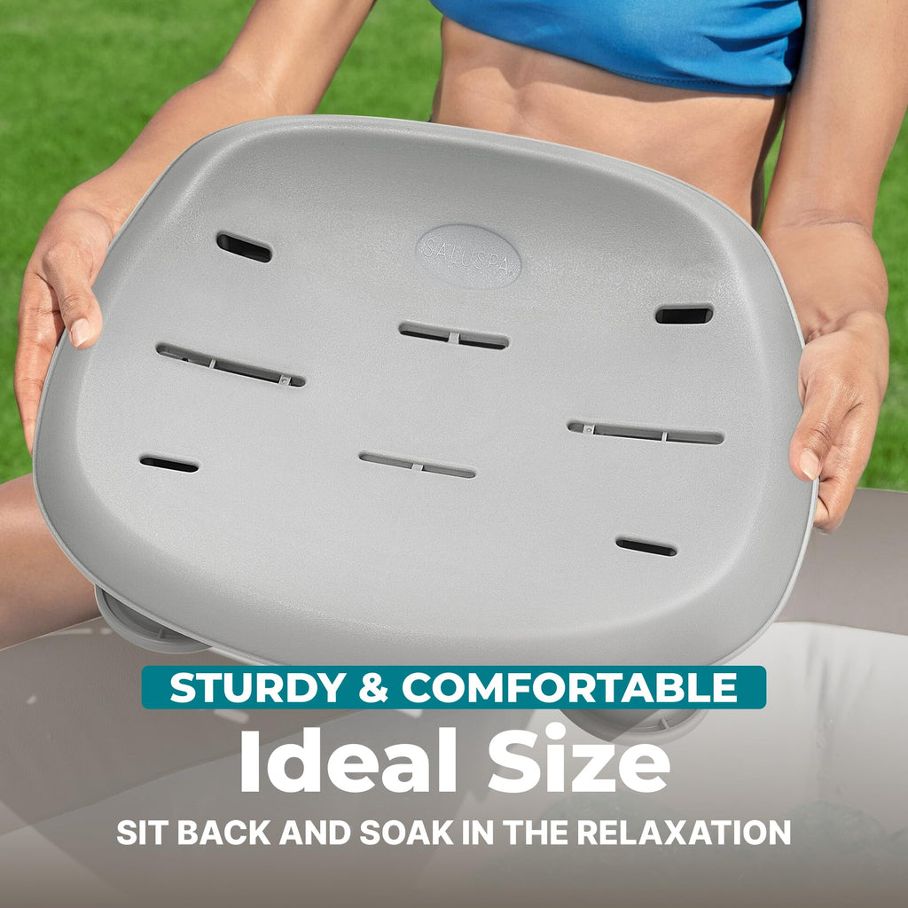 Bestway SaluSpa Underwater Durable Non Slip Swimming Pool and Spa Comfort Seat with Adjustable Height Legs and Weighted Feet, Gray
