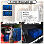ClearSpace Heavy Duty Moving Bags - Water Resistant Storage Bags or Storage Bins with Lids and Moving Supplies - Large Moving Boxes for College Dorm, Travel, Closet Organization - 8 Pack