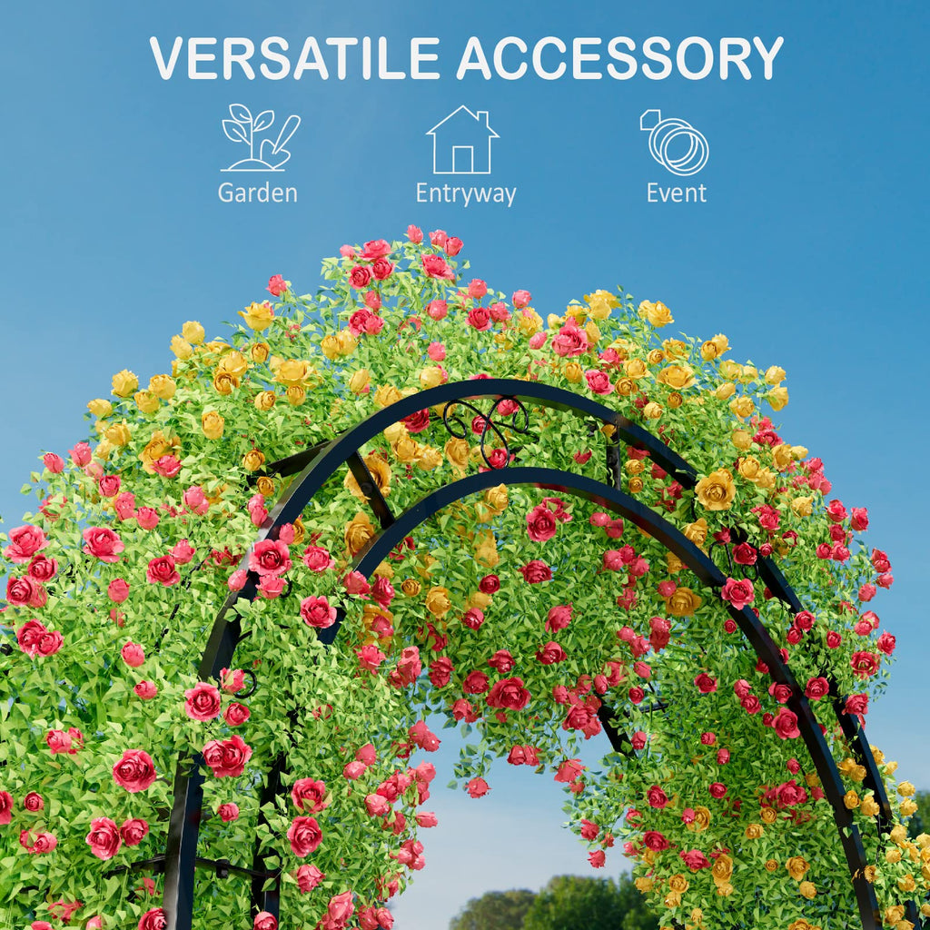 Arbuxzuy 7ft Steel Garden Arch Trellis for Climbing Plants