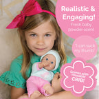Adora Sweet Baby - 11” Soft & Cuddly Baby Doll, Realistic Features, Gentle Scent, Machine Washable, Lightweight & Easy to Hold | Adorable Playmate (Girl Dino)