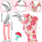 10 Pcs Rose Thorn Stripper Tool Florist Supplies Floral Tape Rose Thorn Remover Flower Bouquet Accessories Garden Remover Floral Gloves Tape Stripper Kit Gift for Women Mother(Pink,Flower)