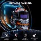 ARCCAPTAIN Welding Helmet Auto Darkening, 1/1/1/1 True Color Welding Hood, 4 Arc Sensor 1/25000s Response Time Solar Powered Weld Hood Helmet HSH-S800 Skeleton Knight
