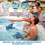 Sibosen 2 Pack Hot Tub Scum Absorber, 2025 Upgrade Reusable Scum Turtle and Devilfish Hot Tub Absorber Accessories Hot Tub Sponge for Spa & Pool Cleaner, Hot Tub Oil Absorbing Keeps Water Clean