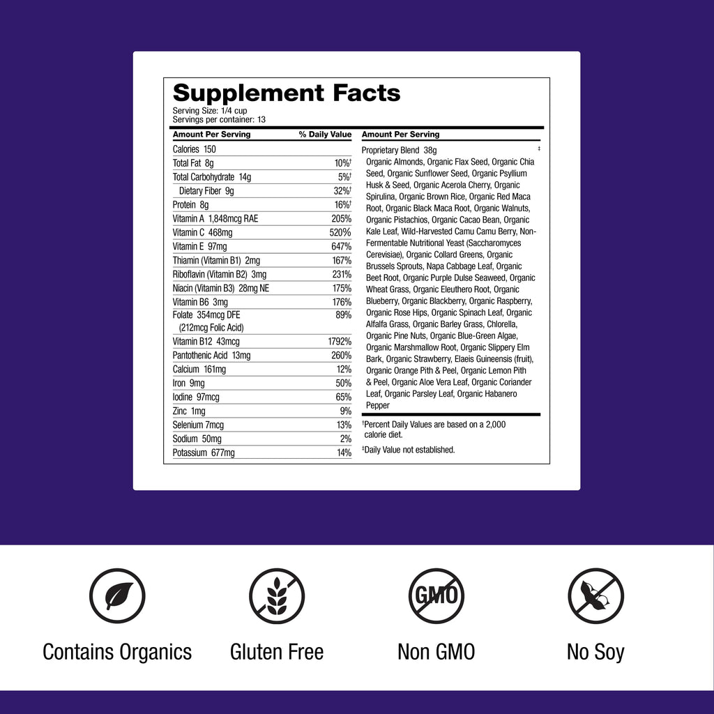 Dr. Schulze's SuperFood Ultra - Plant-Based Superfood Powder for Active Lifestyle Support - Vital Nutrients - Natural Ingredients - Gluten-Free & Dairy-Free - Vegan - 17.4 oz (13 Servings) - 2 Pack