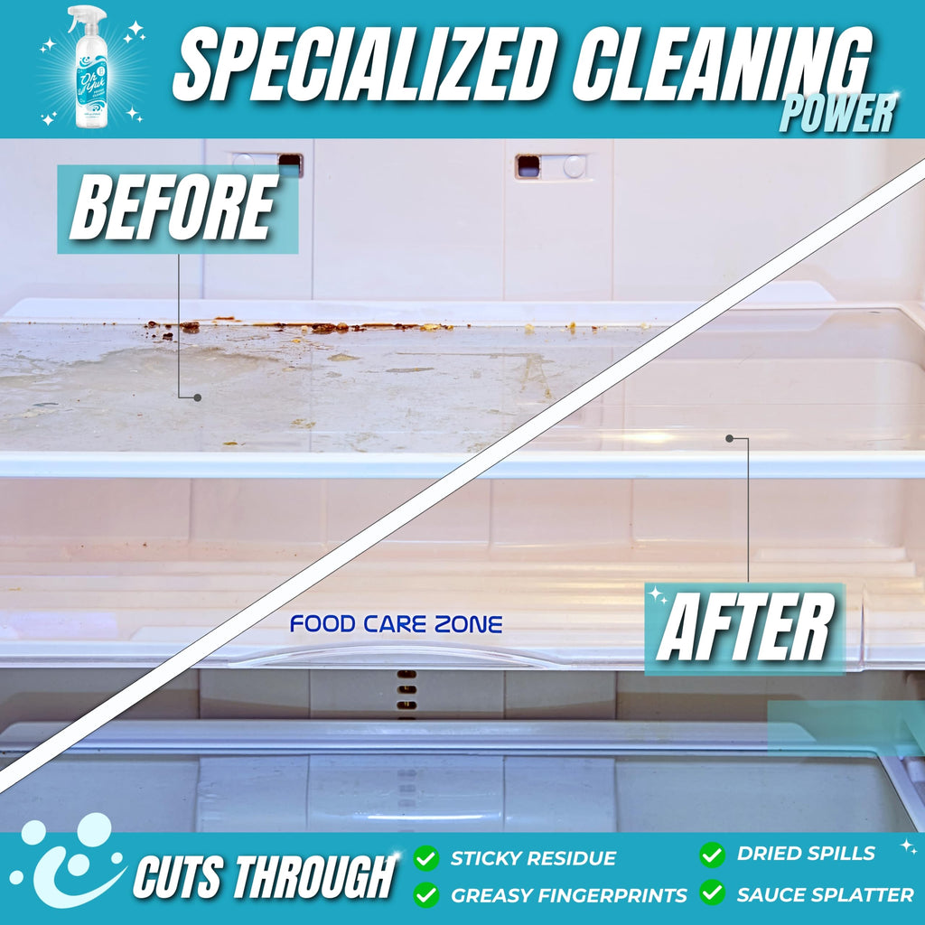Oh Yuk Fridge Cleaner – Cleans Inside Refrigerator for Spotless, Food-Contact Safe Surfaces | Biodegradable, Vegan, Cruelty-Free | Effortlessly Lifts Sticky Messes & Dried-On Food | Spray Bottle