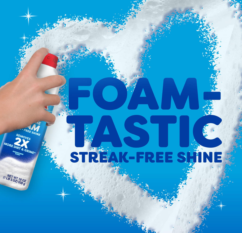 Windex Fast Shine Foam Glass Cleaner, No-Drip Windows, Doors, Mirrors & Countertops Aerosol Cleaning Spray, Streak-Free Shine, Removes Fingerprints, Dust, Dirt, Grime & More 19 oz (Pack of 1)