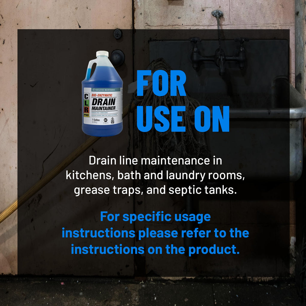 CLR PRO Commercial Drain Line and Grease Trap Treatment, Preventative Maintenance Microbial Formula, 1 Gallon Bottle