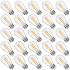 S14 Replacement LED Light Bulbs, Shatterproof & Waterproof 2W S14 LED Bulbs, Outdoor String Lights , E26 Base Patio Edison LED Light Bulbs, Warm White 2200K Plastic 150LM Non-Dimmable 25 Pack