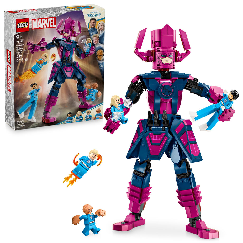 LEGO Marvel Fantastic Four vs. Galactus Construction Figure - Super Hero Building Toy - 4 Minifigures, Including The Thing, Invisible Woman and Human Torch - Gift for Kids, Boys and Girls, 9+ 76316