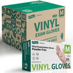 Supmedic Vinyl Disposable Exam Gloves, Clear 4 Mil Powder-Free Latex-Free Medical Food-Safe Cooking Cleaning Glove, 1000 Pcs (Medium)