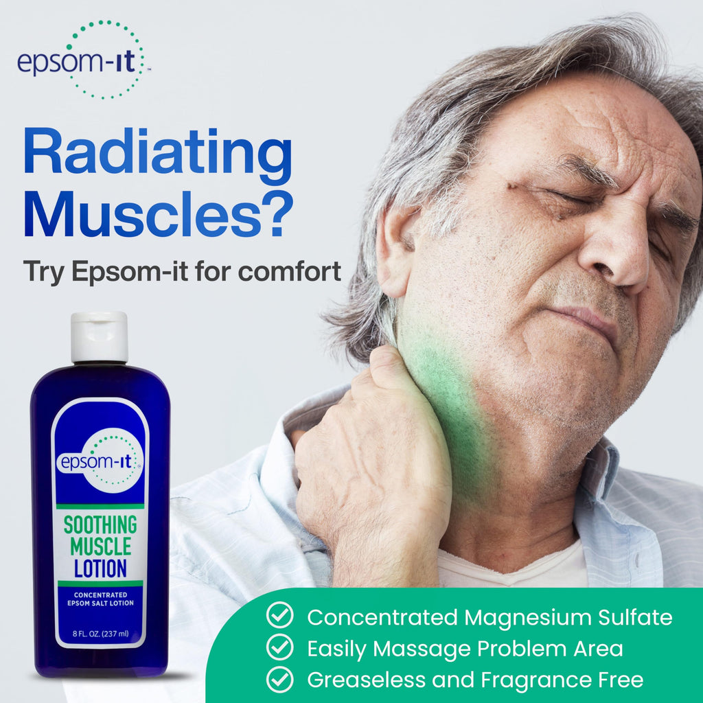 EPSOM-IT Soothing Muscle Lotion - Epsom Salt Magnesium Sulfate Cream Arnica for Muscle Stiffness, Topical Magnesium Lotion, Providing Comfort for Legs, Knee and Feet, 8.0 oz., 2-Pack