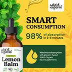 Wild & Organic Lemon Balm Tincture - Mood Support Supplement - Melissa Lemon Balm Leaf Extract Drops - Vegan, Sugar & Alcohol-Free Calming Supplement - 4 fl oz