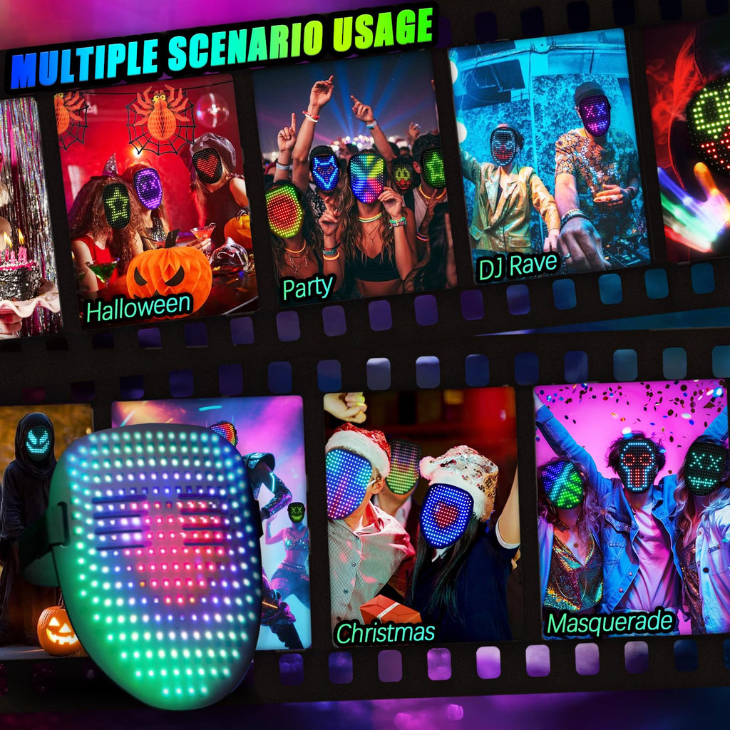 LED Mask Gesture Sensing Light up Mask Cool Kids Toys Gifts for Boys