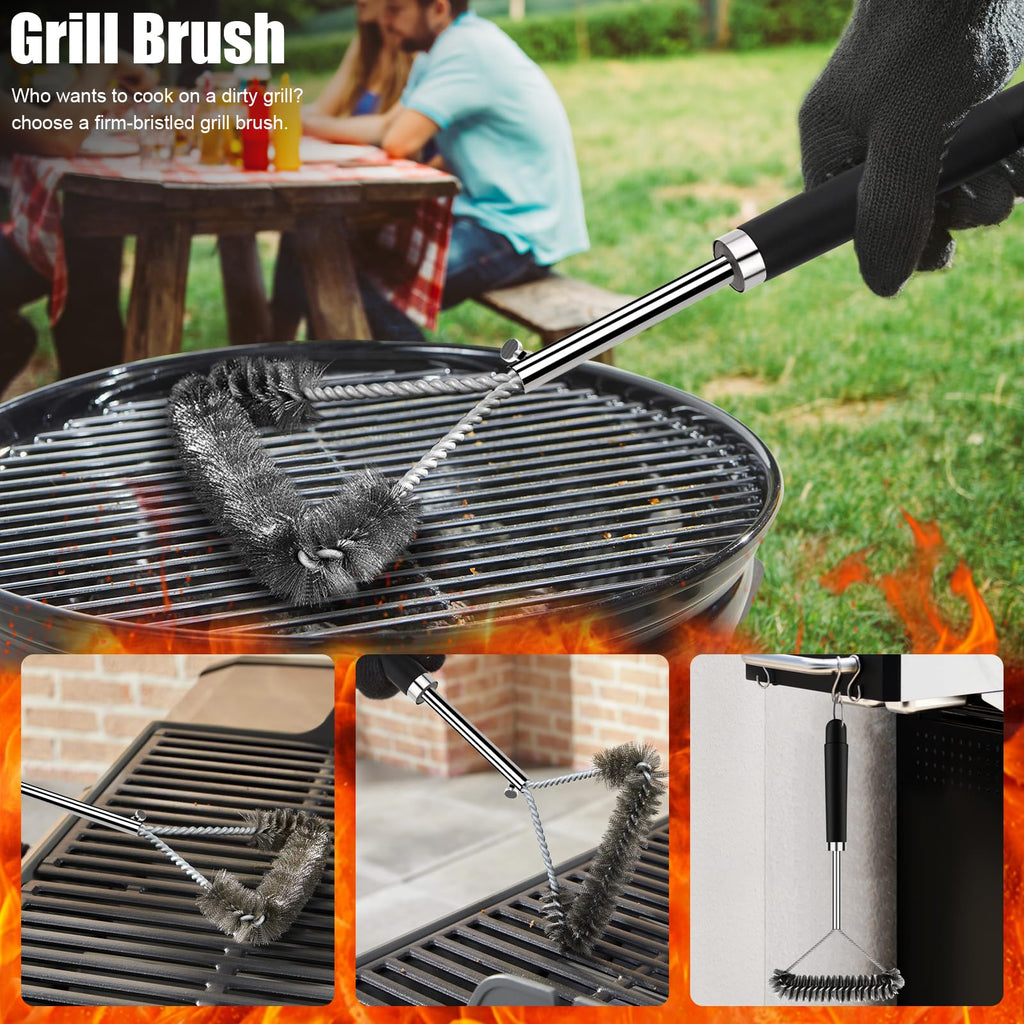 RINPIR 31Pcs Stainless Steel BBQ Grill Accessories & Tools Set, Black