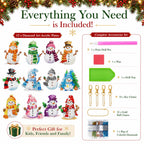 Ferraycle 12 Pcs Snowman Diamond Art Christmas Ornaments Kit, Multicolor