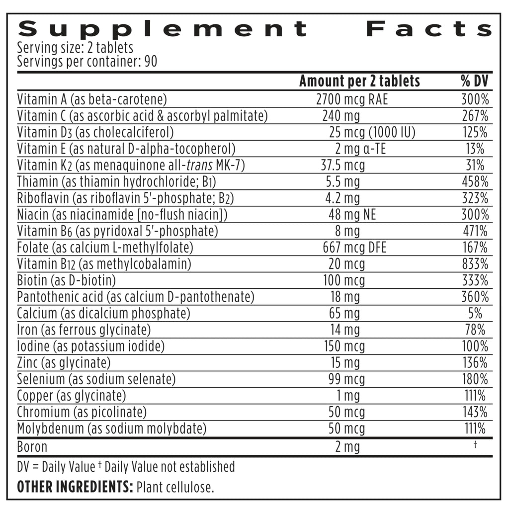 Igennus High Potency Methylated Multivitamin for Women with Gentle Iron, 5-MTHF Folate & Methylcobalamin B12, Pure & Clean, Sustained Release, Active B-Complex & K2 MK-7, Non-GMO, 180 Vegan Tablets