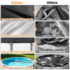 SAFANA 15FT Round Pool Covers for Above Ground Pools, Upgrade 420D Durable 15 foot Swimming Pool Cover Protective Leaf Cover with Reflective Strip Superior Windproof Tear Resistant UV Resistance Black