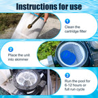 Pool Unit, for 7.5k-20k gallons Swimming Pools, Lasts up to 6 Months,Blue/White