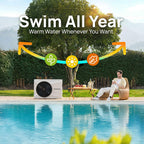 AQUASTRONG Inverter Swimming Pool Heat Pump,Pool Heater for Above Ground and Inground Pool Heating Smart WiFi Control and Cooling Pool Heater Pools Up to, 21000 Gallons