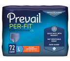 Prevail Per-Fit for Men Daily Protective Underwear - Pull-up Disposable Adult Diaper for Men - Extra Absorbency - Large - 72 Count (4 Packs of 18)