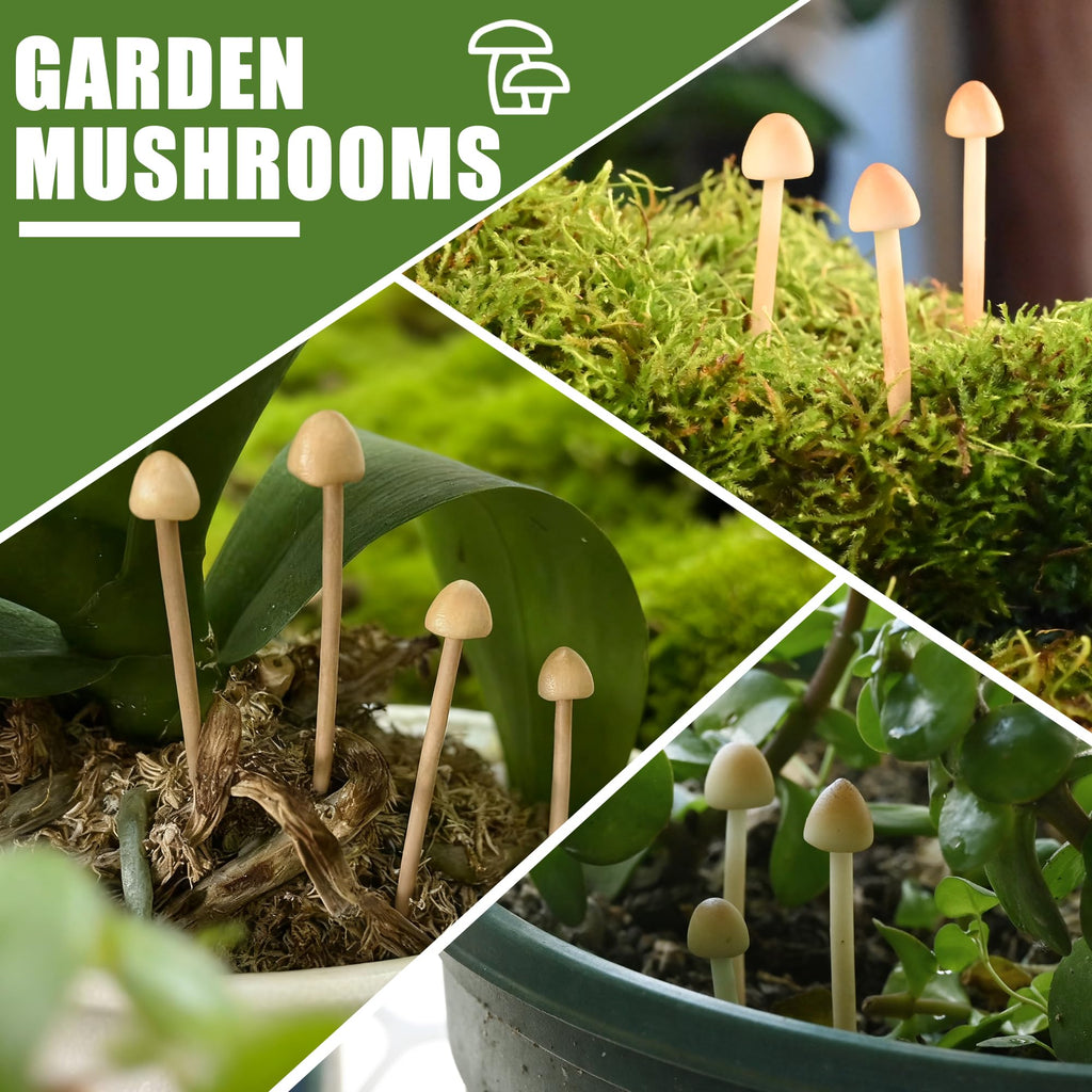Mumutie 16-Pack Mini Mushrooms for Crafts - Terrarium Decor for DIY Miniature Landscapes & Garden Mushrooms - Desktop Ornaments & Christmas Decorations.