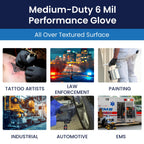 Adenna SHADOW Disposable Nitrile Gloves – 6 Mil, Medical Grade Exam Rubber Glove with Textured Grip, Non-Latex & Powder-Free, Case of 1000, Small, Black