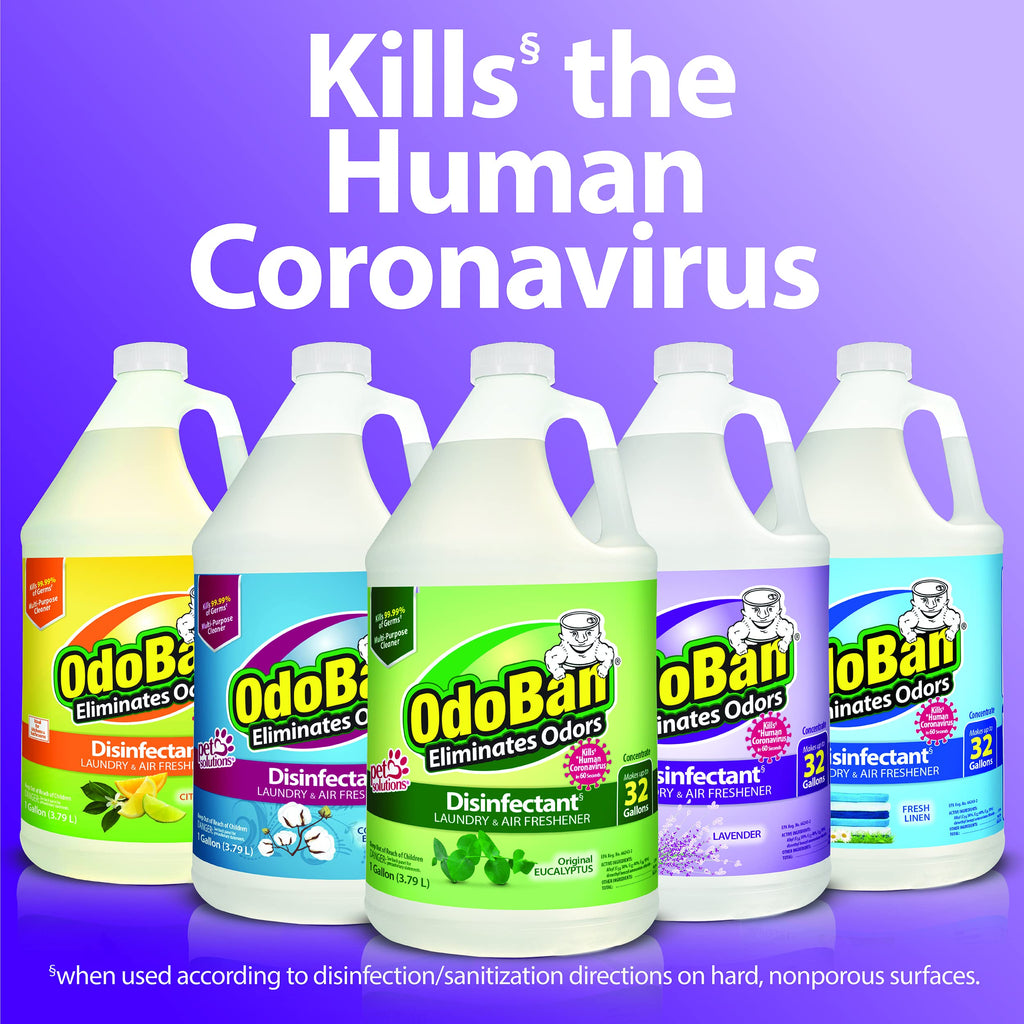 OdoBan Disinfectant Concentrate and Odor Eliminator, Made in the USA, Cotton Breeze Scent, 2 Gallons