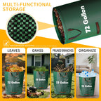Reusable Yard Waste Bags - 3 Pack, 72 Gallon Lawn Bags with Reinforced Handles, Ideal for Grass, Leaves, and Yard Waste - Durable and Garden Waste Bags, Collapsible Lawn Leaf Bag, Leaf Bag Stand Up.