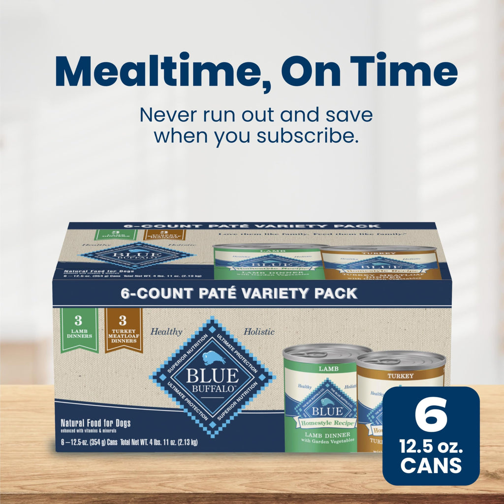 Blue Buffalo Homestyle Recipe Variety Pack Wet Dog Food, 12.5 oz, 6 ct