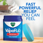 Vicks VapoRub, Original, Cough Suppressant, Topical Chest Rub & Analgesic Ointment, Medicated Vicks Vapors, Relief from Cough Due to Cold, Aches & Pains, 1.76oz each (pack of 3)