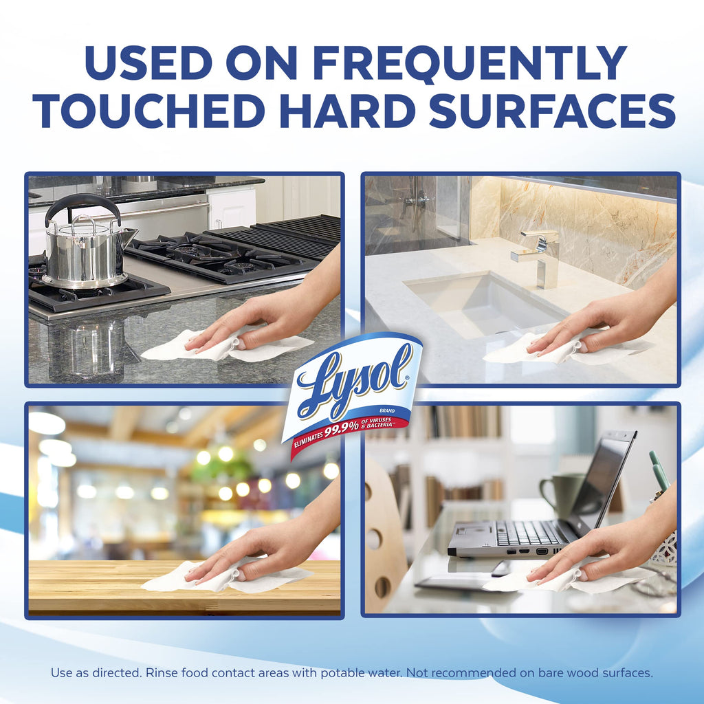 Lysol Disinfectant Wipes, Dorm Room Essentials, Multi-Surface Antibacterial Cleaning Wipes, For Disinfecting and Cleaning, Crisp Linen, 80 Count